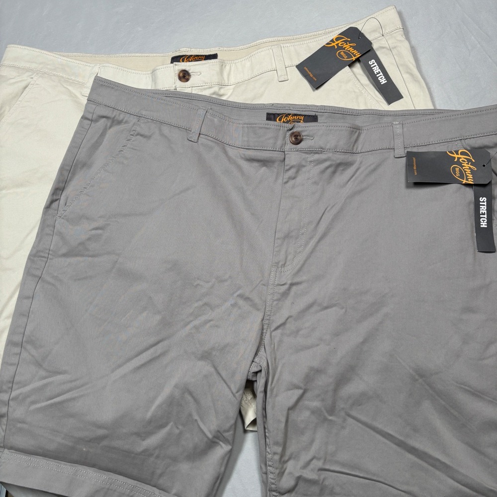 Johnny Bigg Chino Shorts Mens 50 Cement Stone Gibson Stretch Lot of 2 NWT